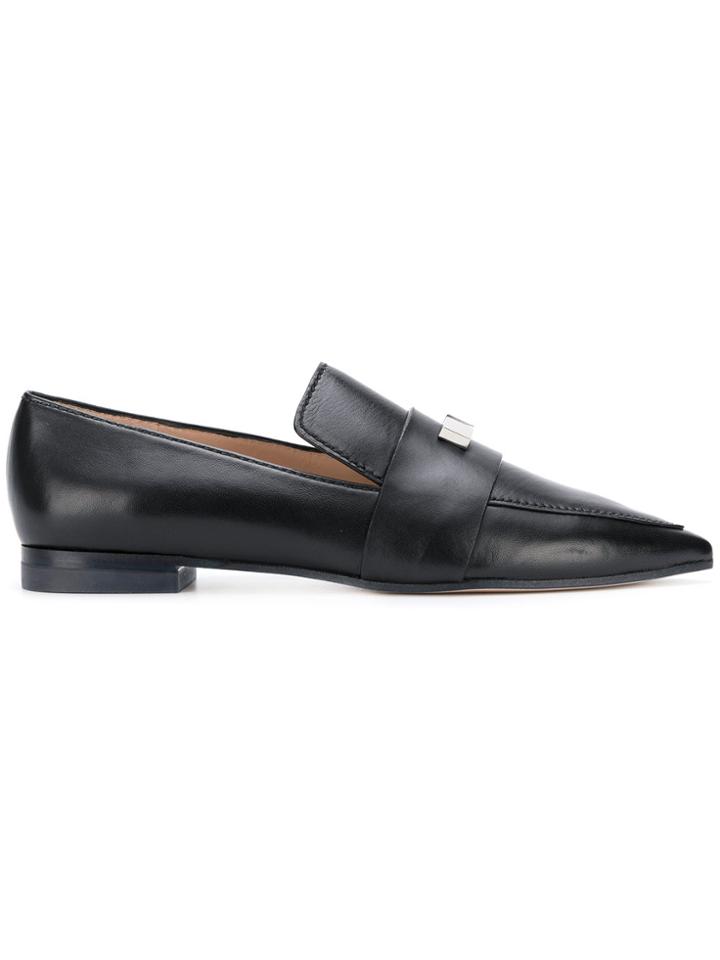 Stuart Weitzman Stud Embelished Loafers - Black