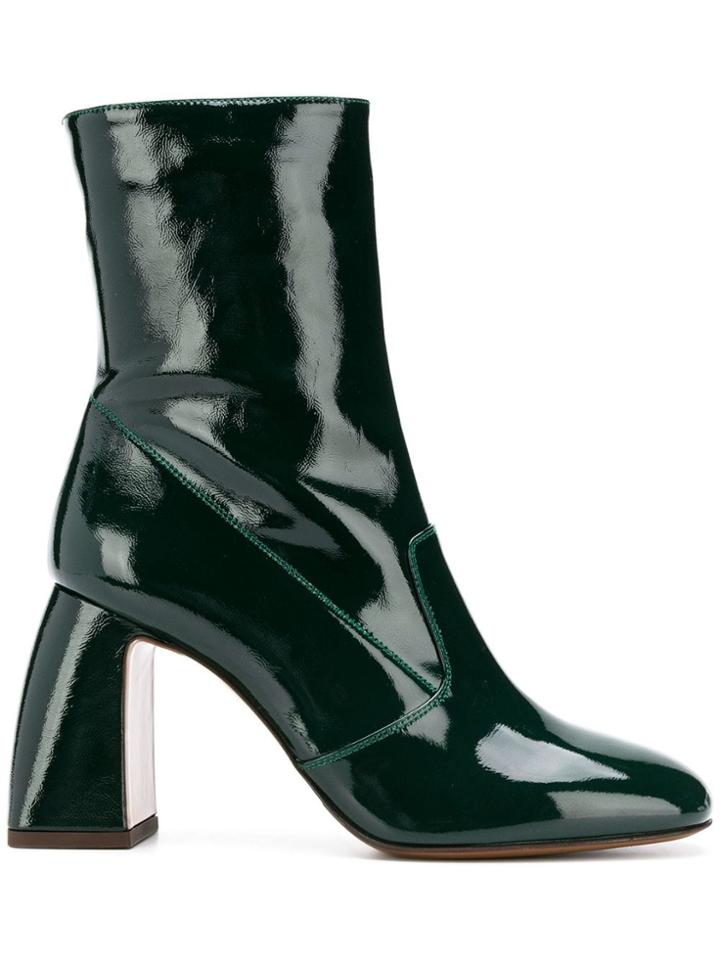 L'autre Chose Arched Heel Boots - Green