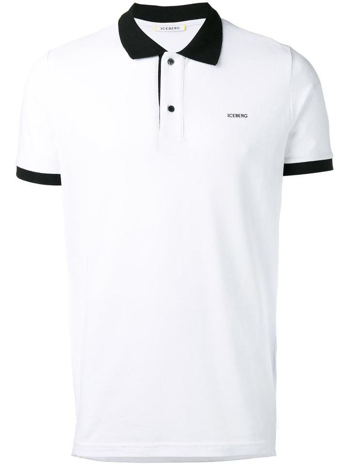 Iceberg Rear Print Polo Shirt, Size: Medium, White, Cotton