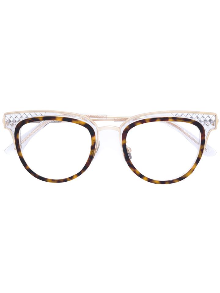 Bottega Veneta Eyewear Cat Eye Glasses - Metallic