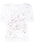 Ermanno Scervino Embellished Flower T-shirt - White