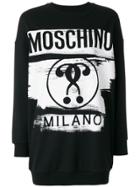Moschino Logo Print Sweatshirt Dress - Black