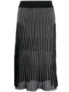 Balmain Two-toned Pleated Skirt - Black