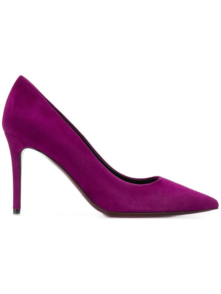 Deimille Suede High Heel Pumps - Purple