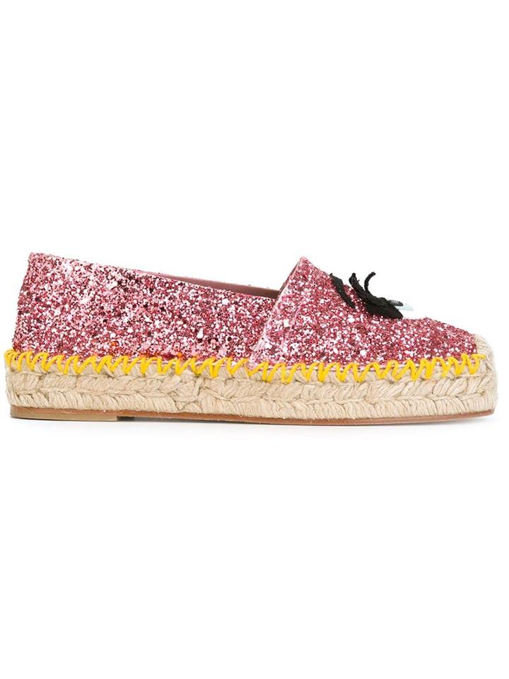 Chiara Ferragni Flirting Glitter Espadrilles, Women's, Size: 38, Pink/purple, Cotton/pvc/leather