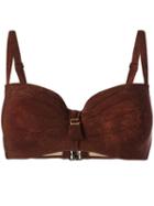 Marlies Dekkers - Puritsu Plunge Bikini Top D-size + - Women - Polyamide/polyester/spandex/elastane - 70e, Women's, Brown, Polyamide/polyester/spandex/elastane