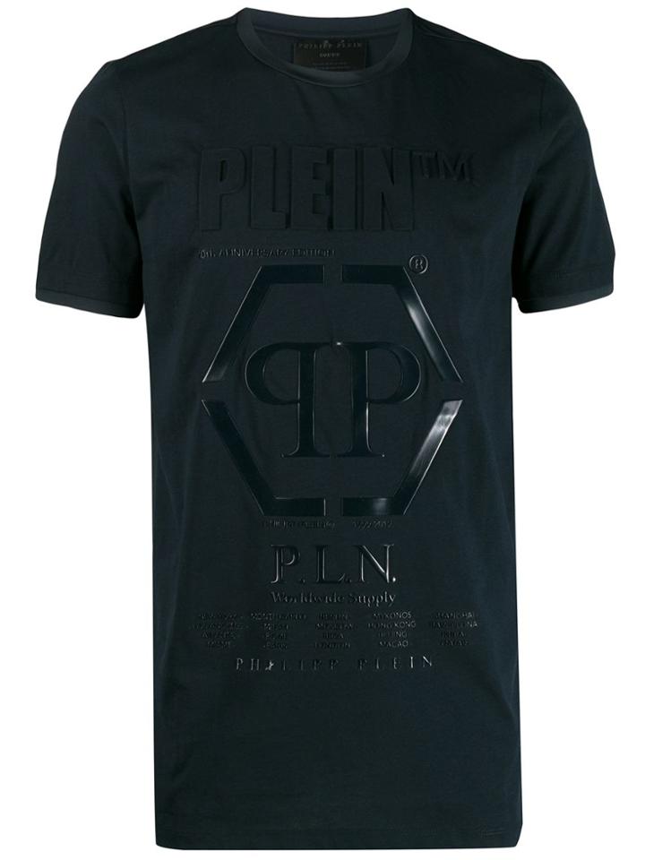 Philipp Plein T-shirt Round Neck Ss Statement - Blue