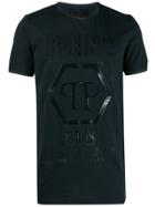 Philipp Plein T-shirt Round Neck Ss Statement - Blue