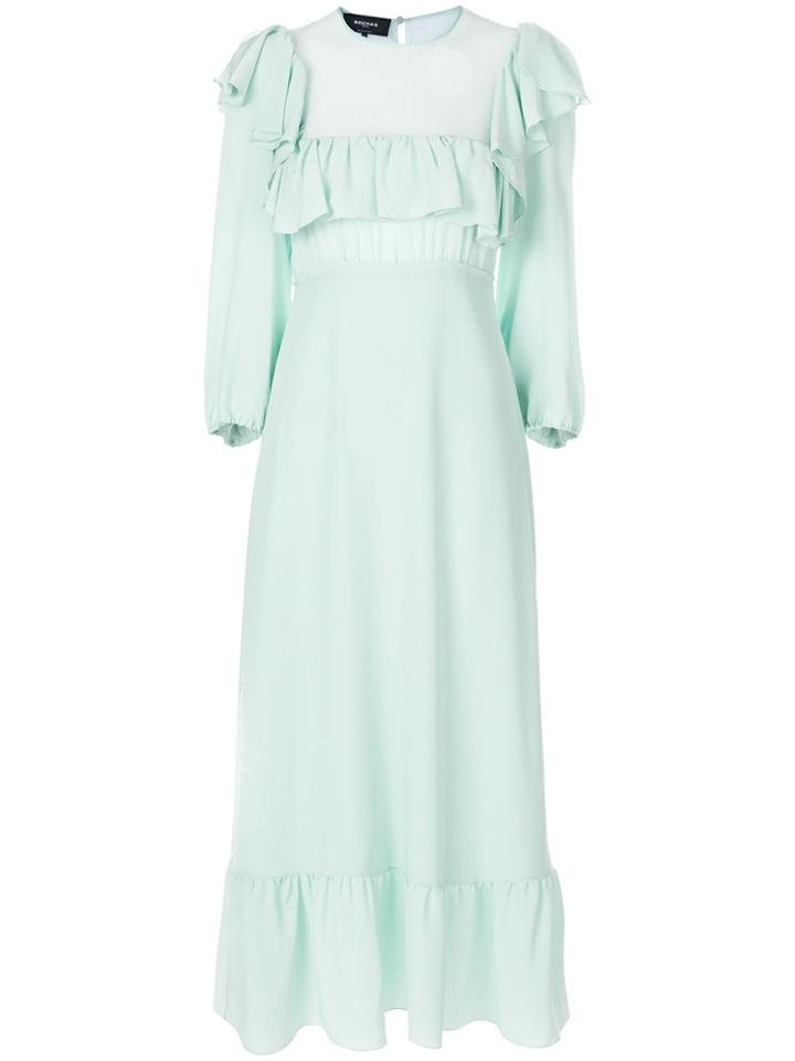 Rochas Ruffle Detail Gown - Green