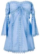Charo Ruiz Off-shoulder Embroidered Blouse - Blue