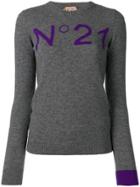 No21 Slim Fit Logo Sweater - Grey
