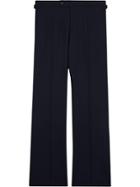 Burberry Classic Fit Pinstriped Wool Tailored Trousers - Blue