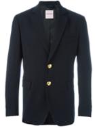 Palm Angels Gold-tone Hardware Blazer, Men's, Size: 52, Blue, Cotton/viscose/virgin Wool