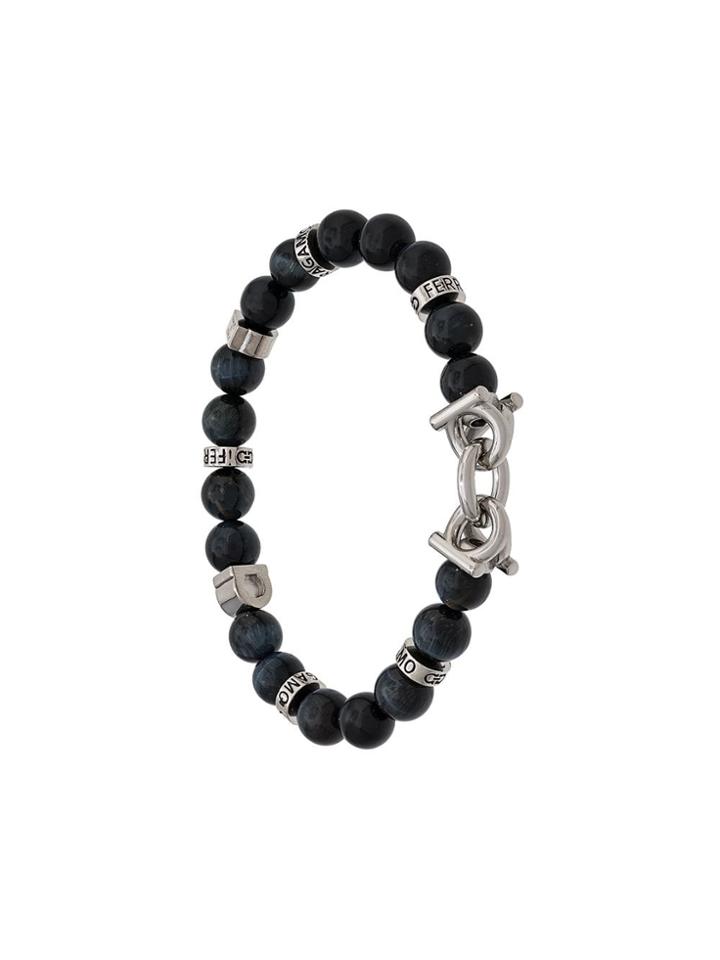 Salvatore Ferragamo Semi-precious Stone And Gancini Bracelet - Blue
