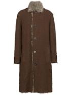 By Walid Single-breasted Shearling Coat - Brown