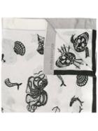 Alexander Mcqueen Sea Print Scarf, Women's, Grey, Silk/polyester