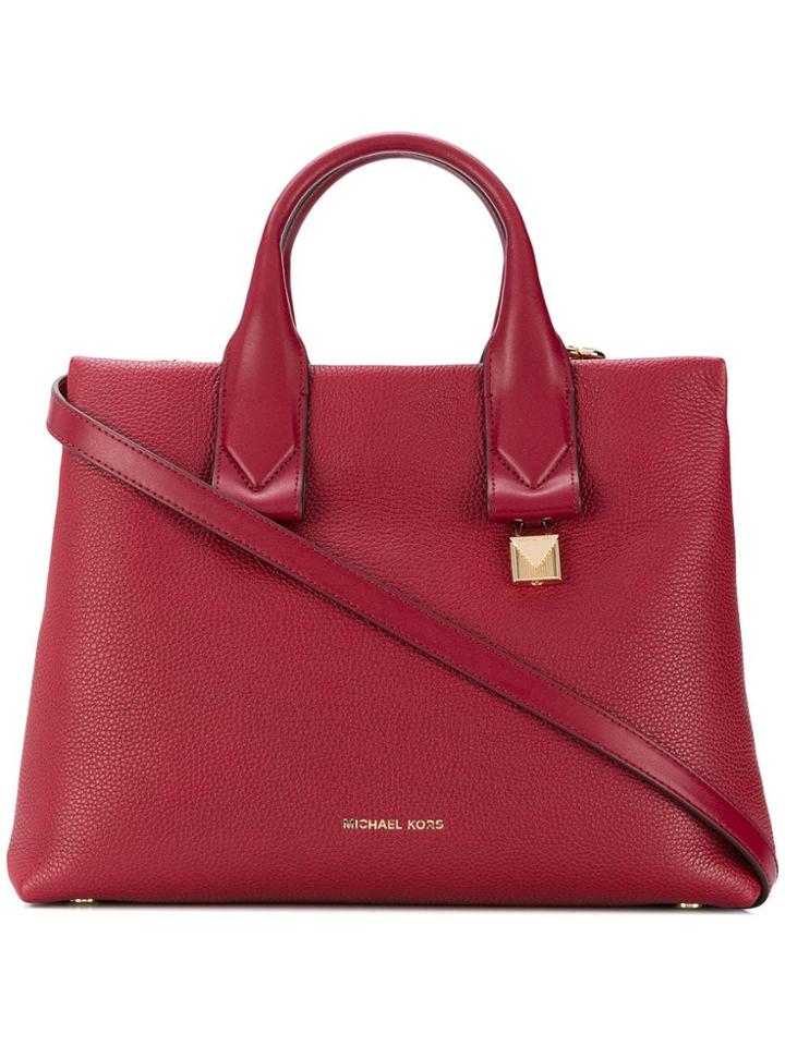 Michael Michael Kors Padlock Logo Tote Bag - Red