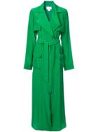 Semsem Belted Long Coat - Green