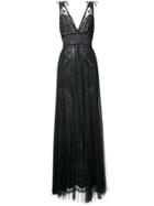 Marchesa Notte Ombré Lace And Tulle Gown - Black