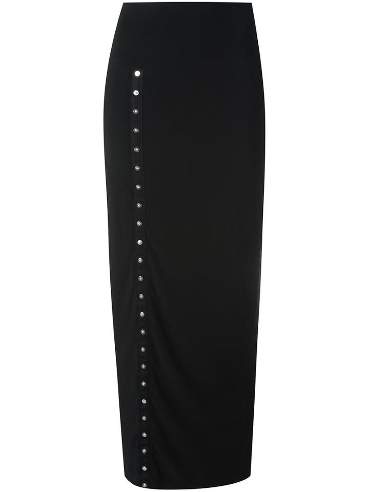 Norma Kamali 'side Snap' Long Skirt, Women's, Size: Small, Black, Polyester/spandex/elastane
