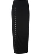 Norma Kamali 'side Snap' Long Skirt, Women's, Size: Small, Black, Polyester/spandex/elastane