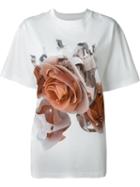 Nicopanda Rose Print T-shirt, Women's, Size: Xs, White, Cotton