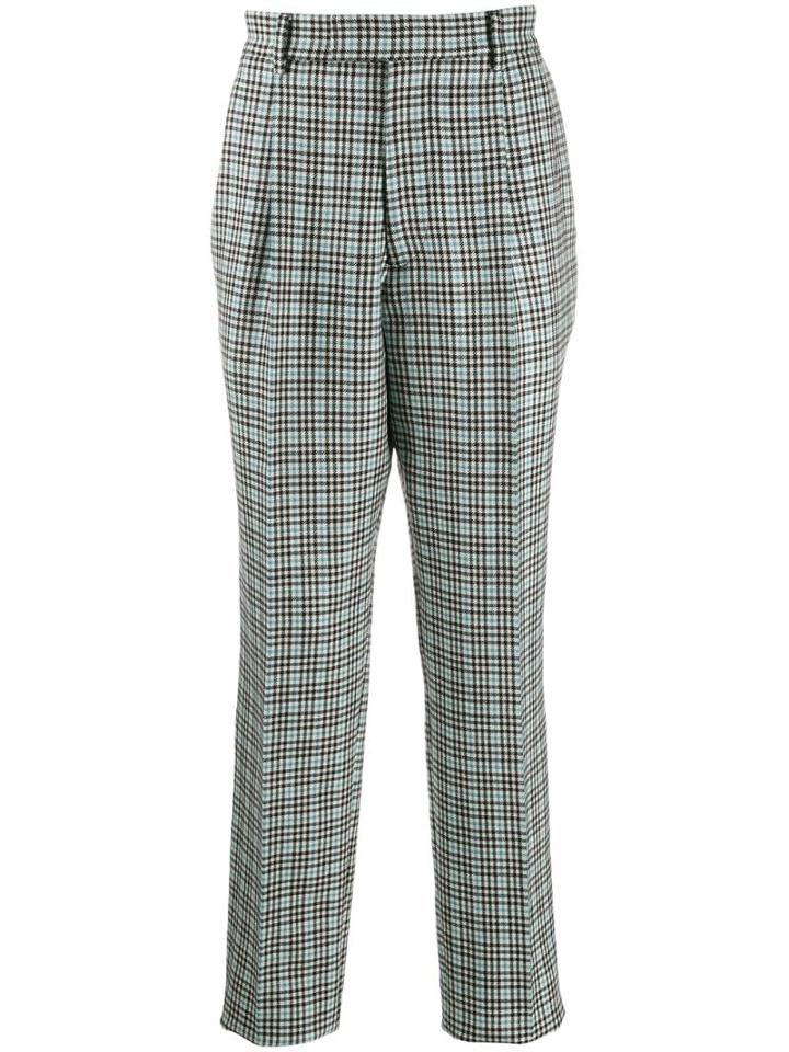 Alexander Mcqueen Houndstooth Check Trousers - Blue