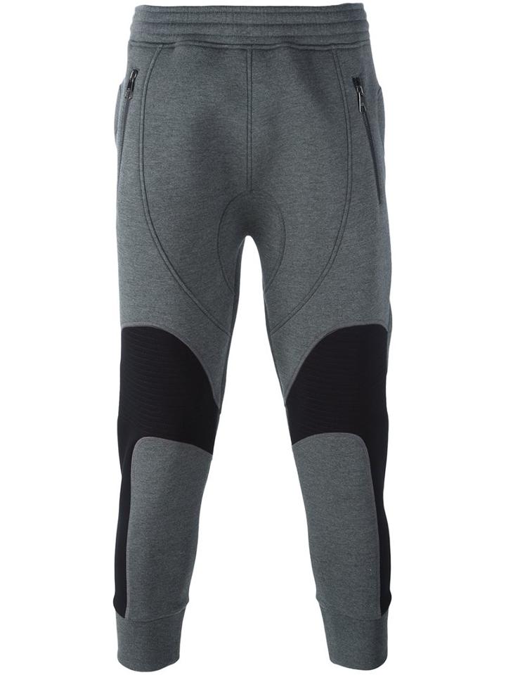 Neil Barrett Tapered Track Pants, Men's, Size: Medium, Grey, Lyocell/viscose/cotton/polyurethane