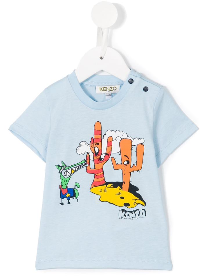 Kenzo Kids - Printed T-shirt - Kids - Cotton - 9 Mth, Blue