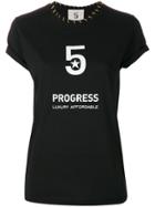 5 Progress Slogan T-shirt - Black