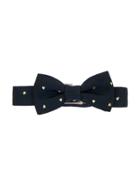 La Stupenderia Metallic Heart Print Bow Tie - Blue