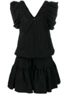 Victoria Victoria Beckham V-neck Ruffle Dress - Black