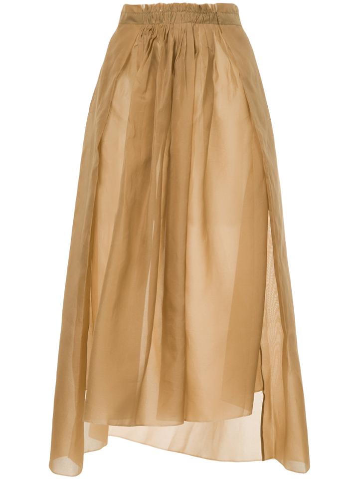 Uma Wang Gathered Front Skirt - Brown