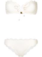 Marysia - Scalloped Strapless Bikini Set - Women - Polyamide/spandex/elastane - Xs, Nude/neutrals, Polyamide/spandex/elastane
