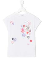 Simonetta Printed T-shirt, Girl's, Size: 8 Yrs, White