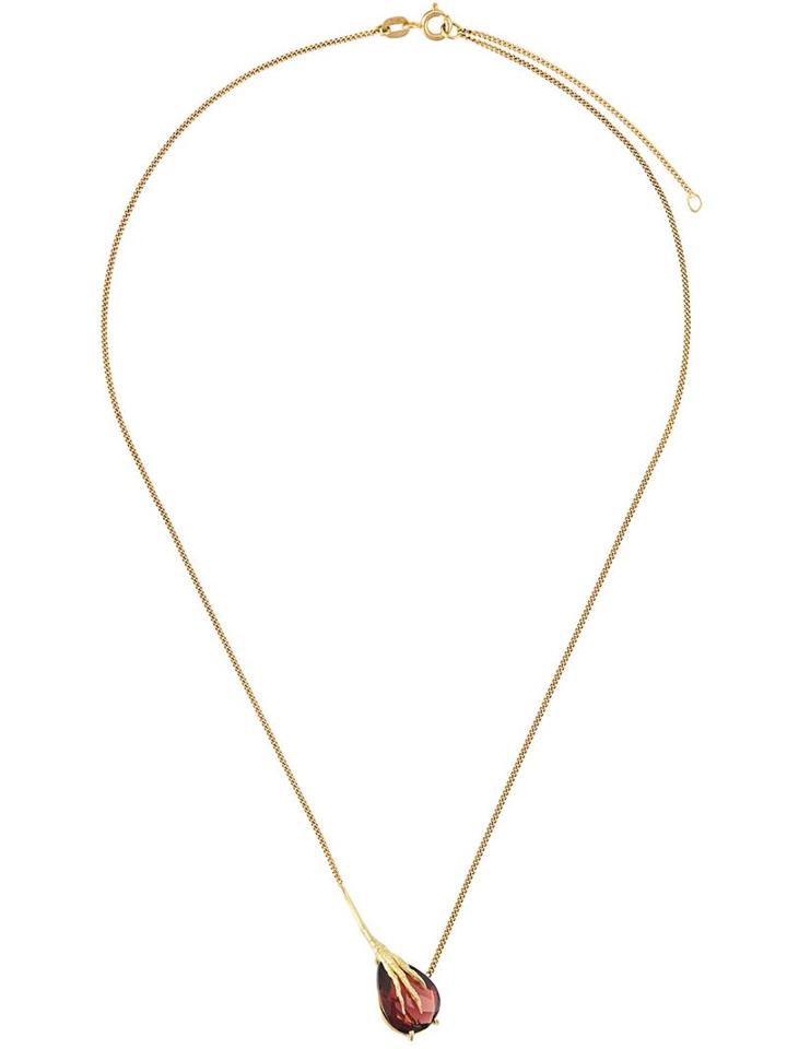 Wouters & Hendrix Gold 18kt Yellow Gold 'crow's Claw' Garnet Necklace