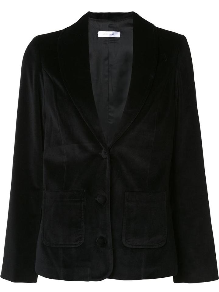 Anine Bing Velour Blazer, Women's, Size: Xs, Black, Polyester