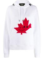 Dsquared2 Canadian Leaf Print Hoodie - White