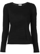 Frame Denim Longsleeved T-shirt, Women's, Size: Large, Black, Linen/flax