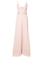 Patbo Belted Crepe Gown - Nude & Neutrals