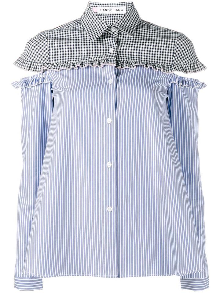 Sandy Liang Mercury Shirt, Women's, Size: 40, Blue, Cotton