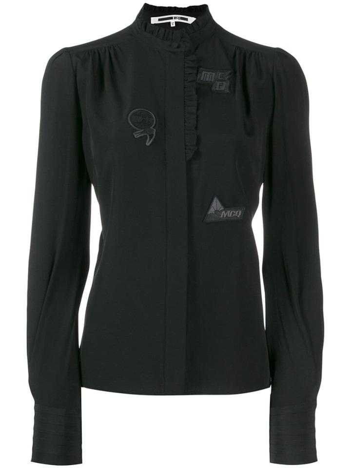 Mcq Alexander Mcqueen Ruffle Trimmed Blouse - Black