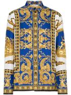 Versace Blue Baroque Print Silk Shirt - Unavailable