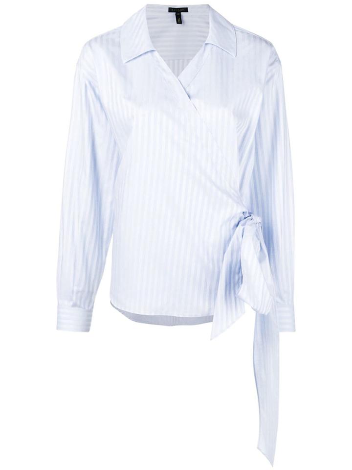 Escada Striped Wrap Blouse - Blue