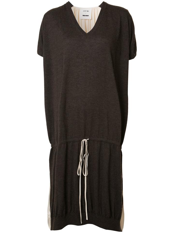 Uma Wang Drawstring T-shirt Dress, Women's, Size: Medium, Brown, Cashmere/silk