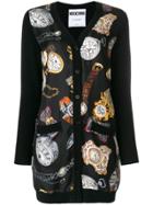 Moschino Clock And Watch Print Longline Cardigan - Black