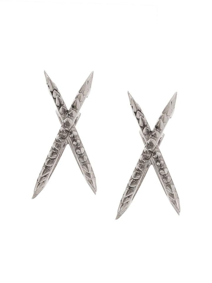 Alancrocetti Studded Spike Earrings - Silver