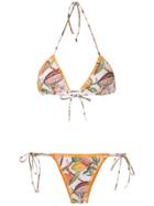 Brigitte Cacau Printed Triangle Bikini Set - Multicolour
