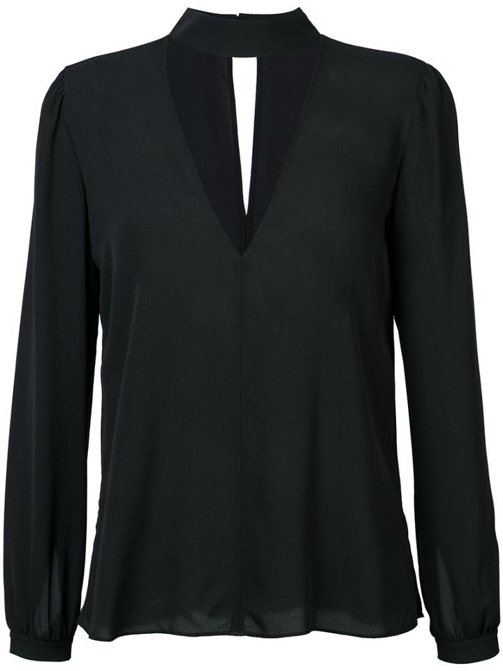 A.l.c. - V Neck Top - Women - Silk - 4, Black, Silk