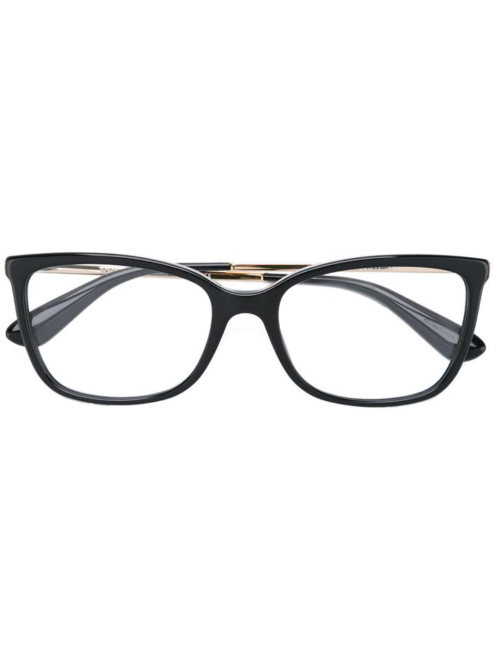 Dolce & Gabbana Eyewear - Square Frame Glasses - Women - Acetate/metal (other) - 52, Black, Acetate/metal (other)